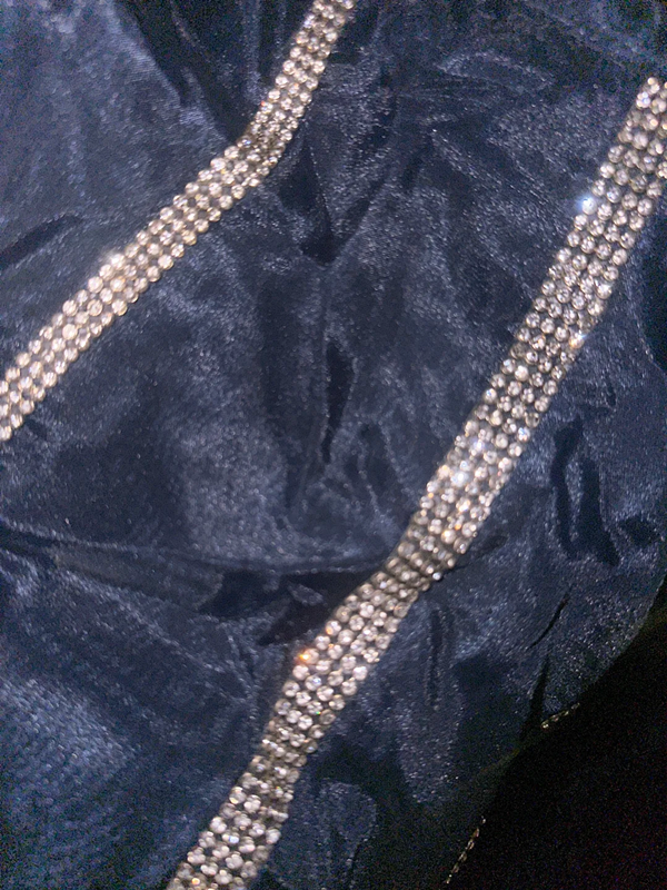 Navy blue strapless, fitted waist, alluring and sexy long ball gown R6938