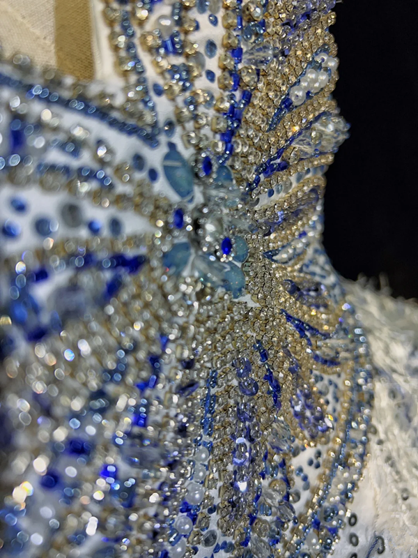 White bottom tube top butterfly design diamond waist A-line short skirt homecoming dress R5009