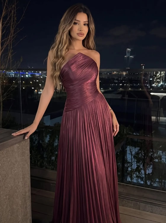 Silky Satin Bodycon Prom Gown , Elegant Dusty Pink Maxi Evening Dress Ball Gown RS1889