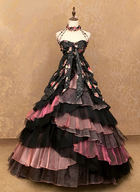 Black strapless fitted waist princess skirt ball gown/bridal dress R7234