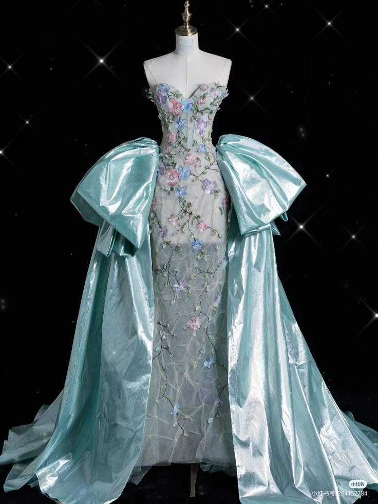 Light blue tube top waist slim fishtail long dress elegant princess dress, prom dress R5306