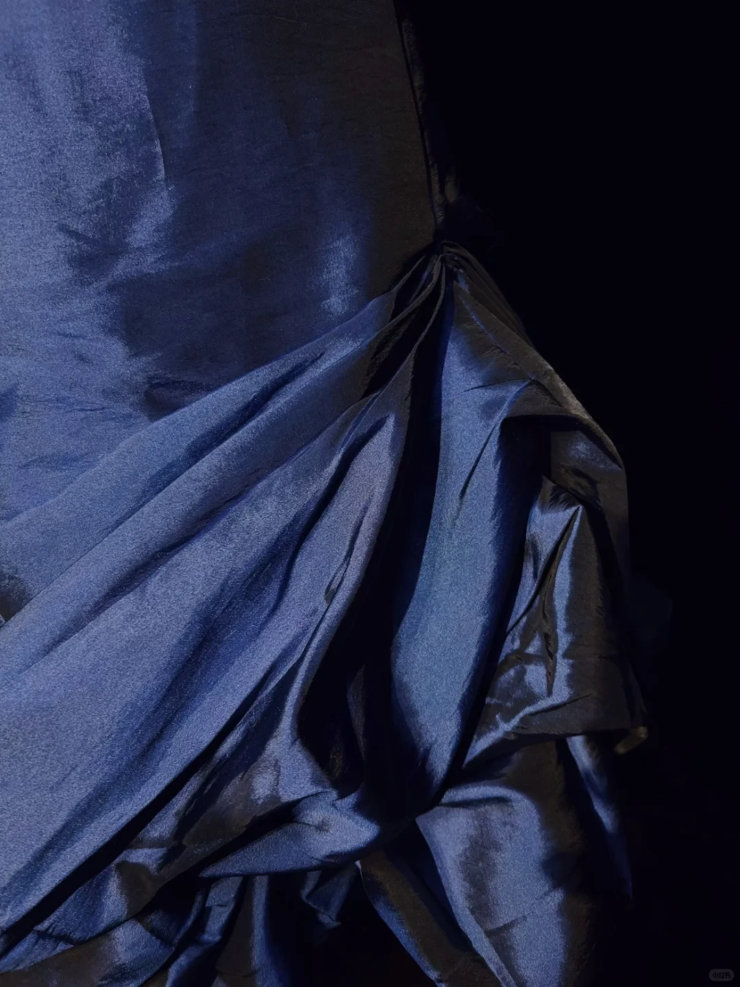 Dark blue suspender satin waist slim fit flower bud skirt short skirt homecoming dress R4971