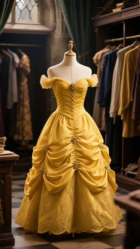 Gold one-shoulder slim waist pleated puffy skirt long ball gown R6082