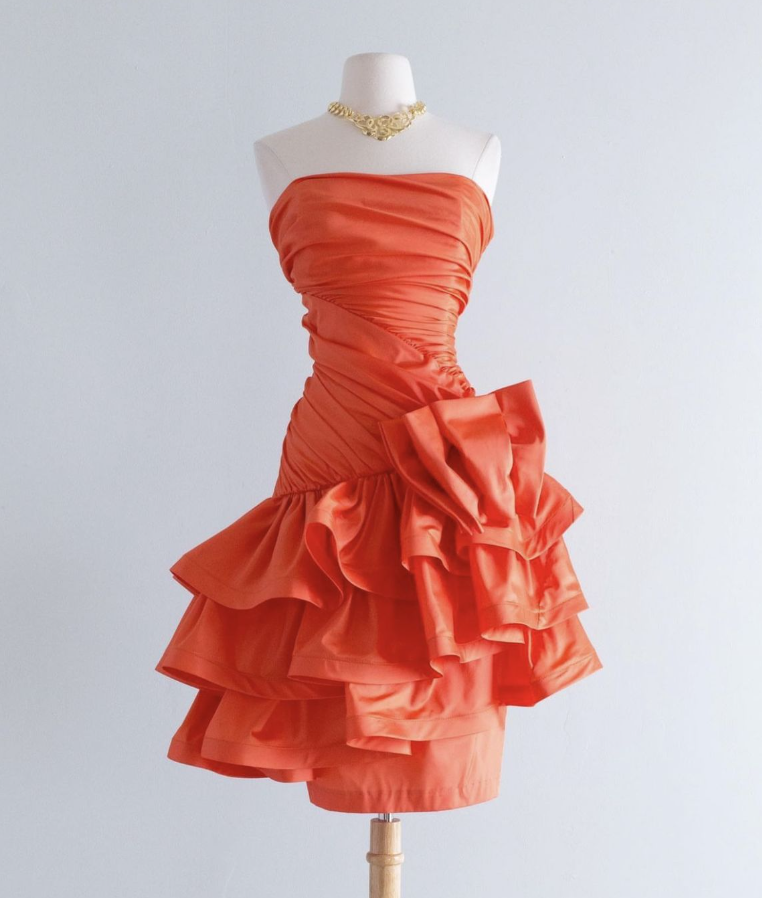 Pleated Silky Bodycon Homecoming Dress , Elegant Orange Short Prom Dress RS2123