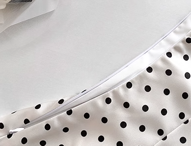 Sweet white polka dot short skirt lace satin slim waist dress female summer a-line skirt R0108