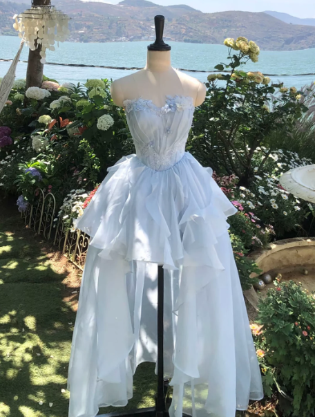 Tulle Puffy Hazy Corset Prom Gown , Dreamy Women's Hi-Lo Evening Dress Birthday Dress RS2165