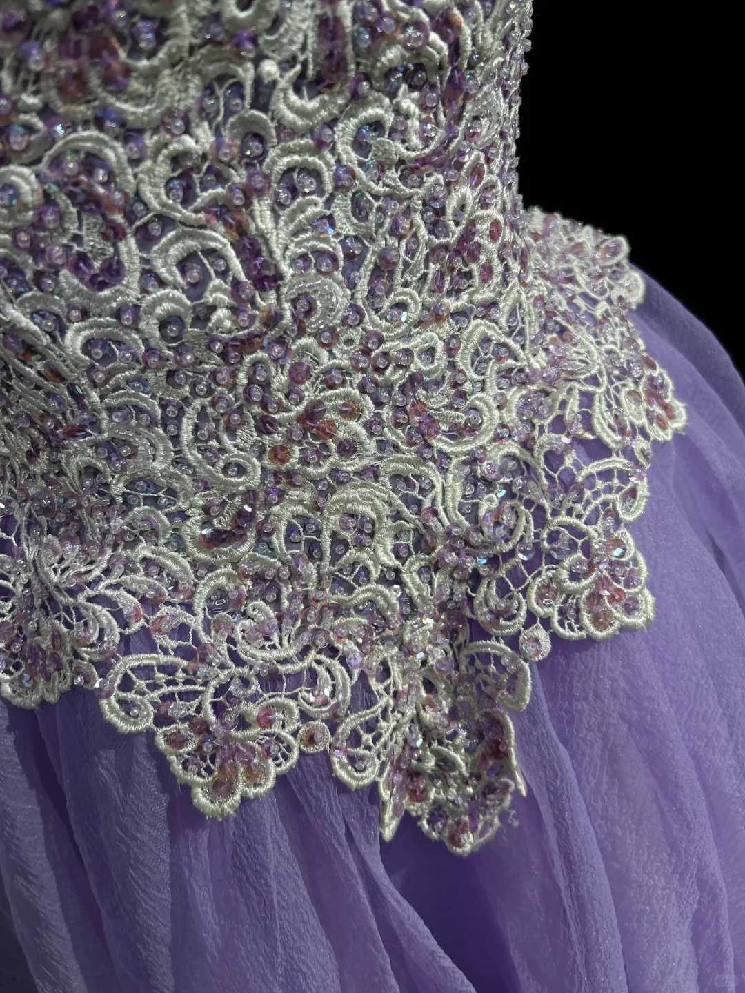 Elegant tube top embroidered top purple A-line tulle skirt homecoming dress R4954
