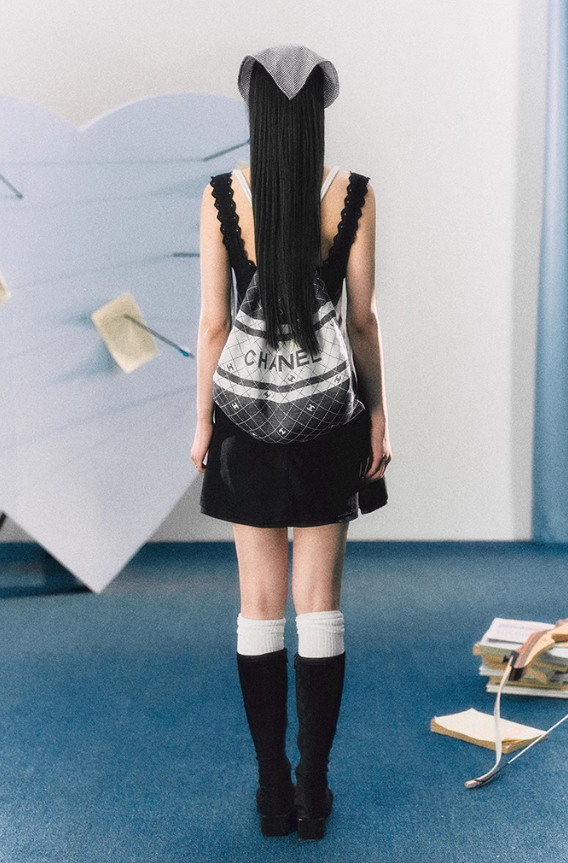 French pure black suspender dress sexy lace skirt R3323