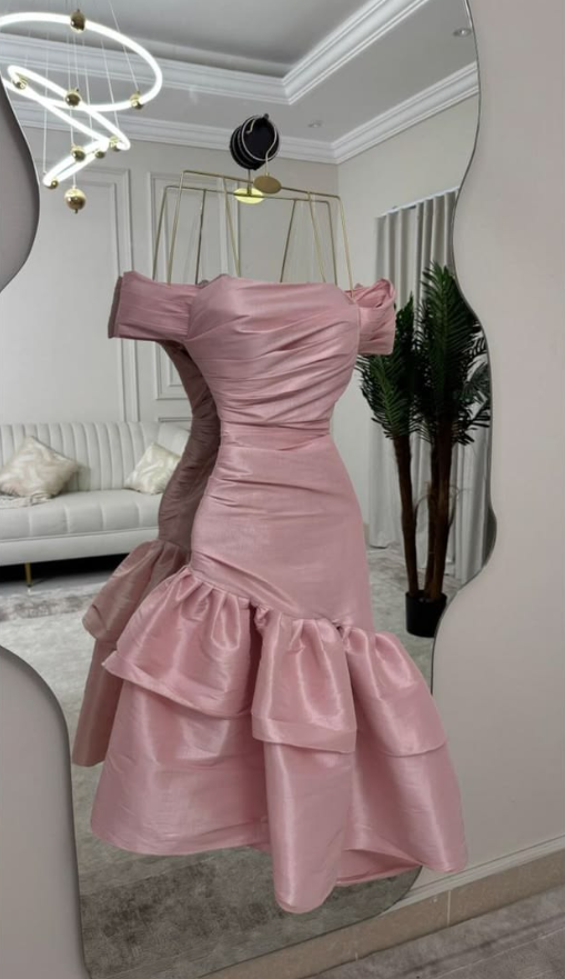 Silky Satin Bateau Women's Homecoming Dress Sweet Bodycon Mini Party Dress RS2260