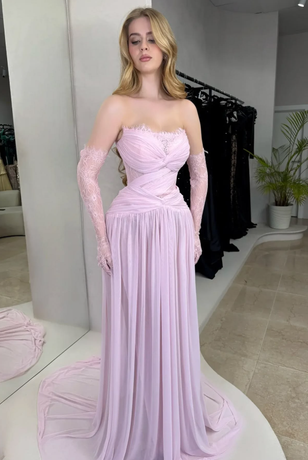 Chiffon Flowy Corset Prom Gown , Dreamy Women's Maxi Evening Dress Summer Dress RS2272