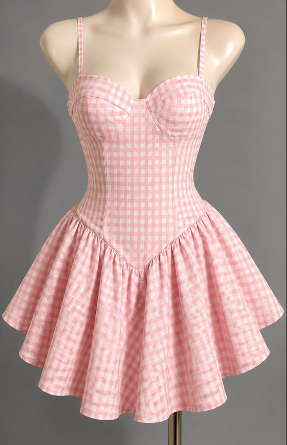 Striped Cute Women's Homecoming Dress Pink Corset Mini Party Dress Summer Dress RS2335