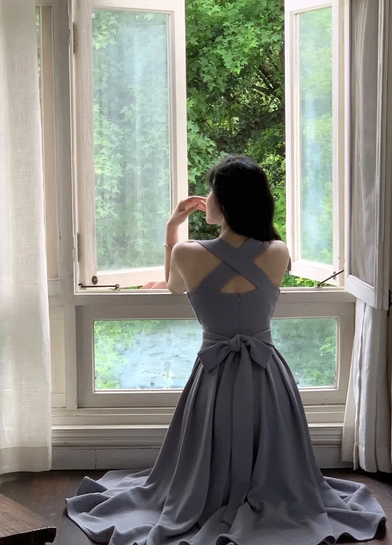 Women Sleeveless White Party Dress Elegant Prom Dress S5418