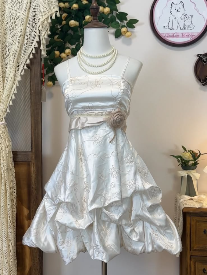 Silky Satin Gentle Women's Homecoming Dress White Corset Short Prom Dress Birthday Dress RS2433