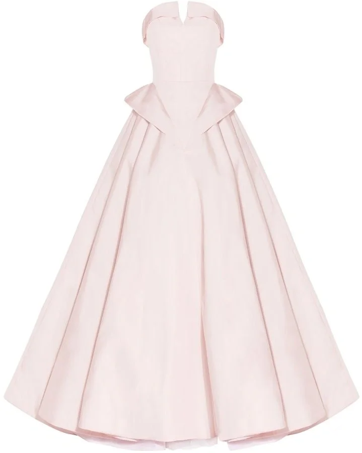 Light pink strapless fitted waist ball gown/bridal dress R8571