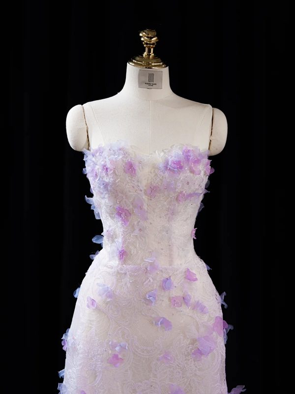 Light purple strapless fitted long ball gown/bridal dress R8935