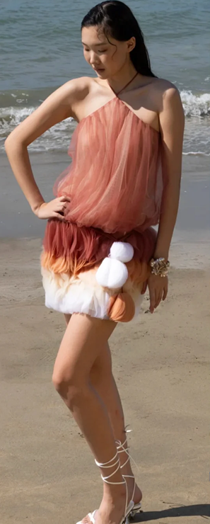 Pink halterneck sexy miniskirt homecoming dress R4529