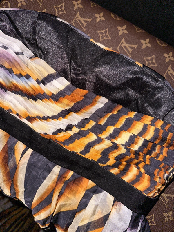 Tiger striped strapless sexy high-waisted elegant long ball gown R6948