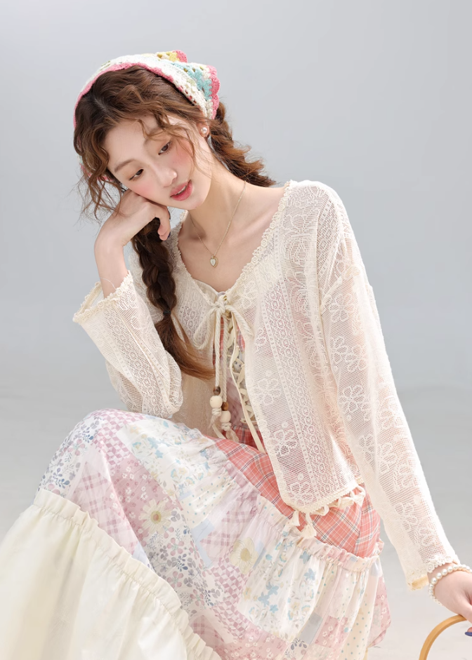 2025 new style beautiful sun protection jacket with suspender skirt cardigan R1976