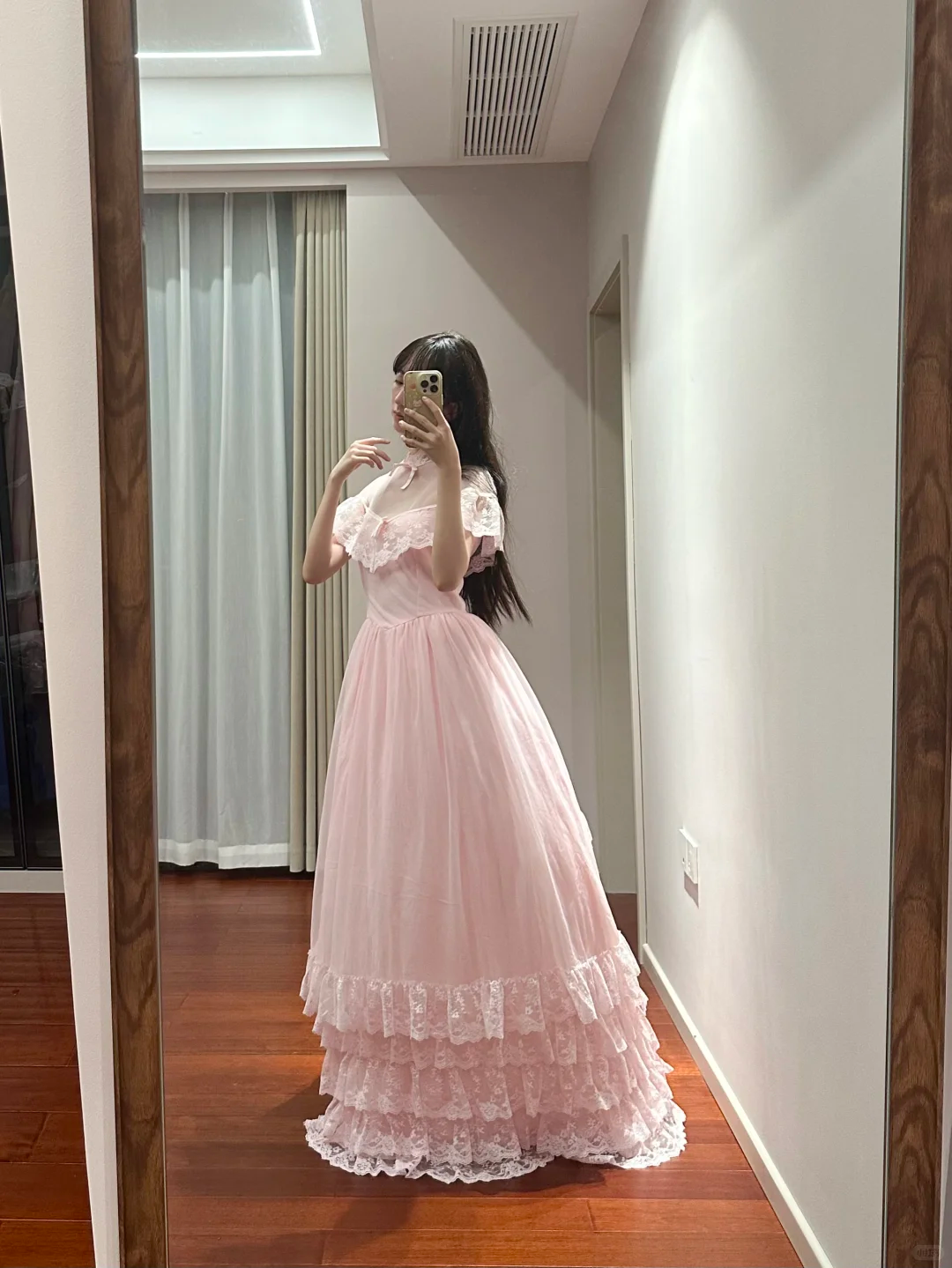 Light pink fitted waist, long ball gown/bridal dress R8846