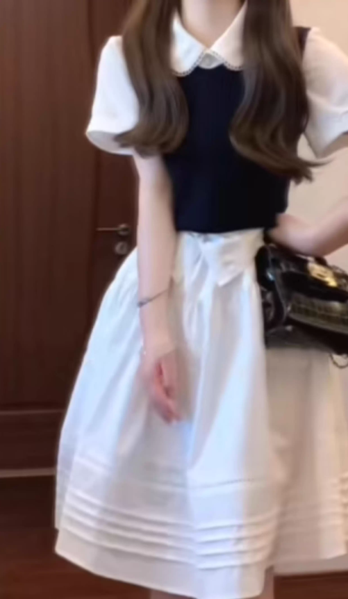 Pure outfit suit white shirt vest skirt short outfit a complete set 2025 new style R0830