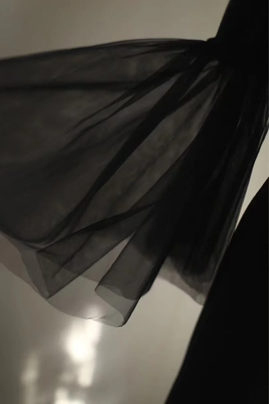 Black V-neck long-sleeved elegant slim-fitting long ball gown R6712