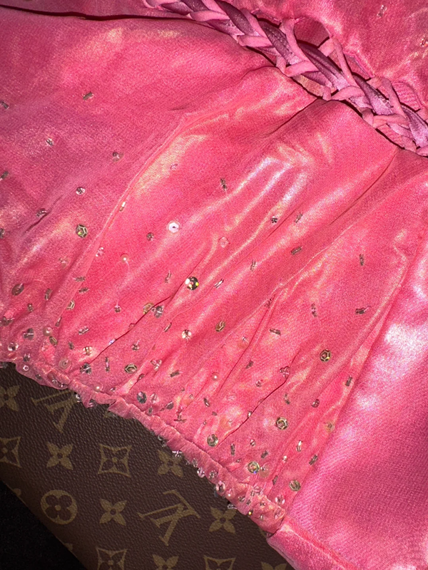 Pink strapless fitted waist elegant fairy long ball gown R6912