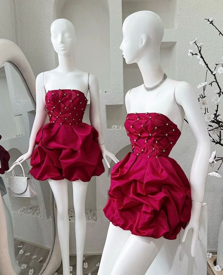 Burgudny Short Party Dress, Birthday Outfits, Homecoming Dress S7029