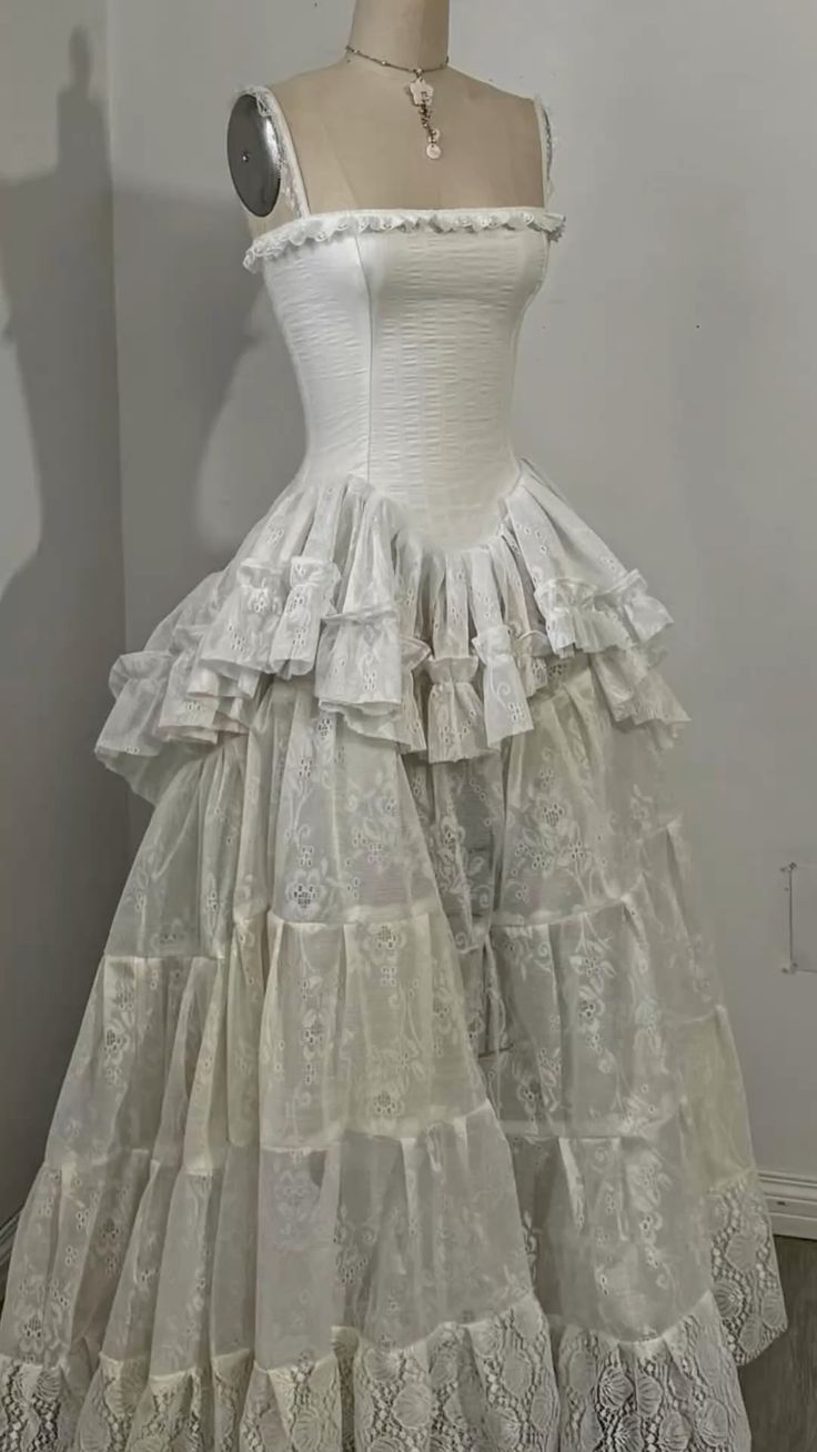 Vintage A Line White Lace Party Dresses Evening Dresses S7155