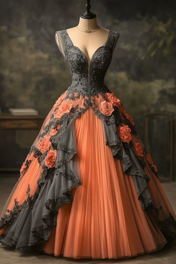 Vintage A Line Ball Gown Tulle Evening Dresses S7157