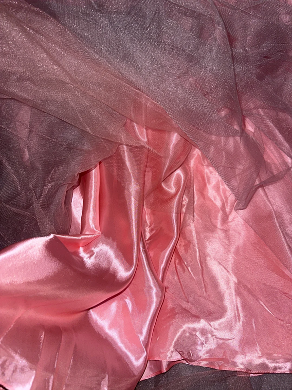 Pink strapless rhinestone high-waisted elegant fairy long ball gown R6926