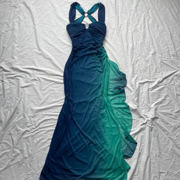 Elegant Ombre Long Chiffon Prom Dress Evening Dresses S7108