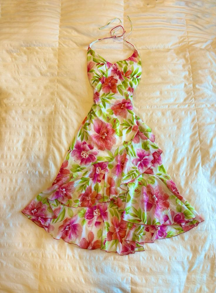 Print Floral Chiffon Halter Prom Dress Evening Dress S7011