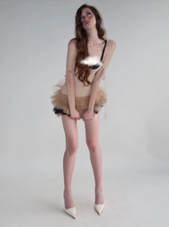 Khaki suspender waist slim mini skirt homecoming dress R4385