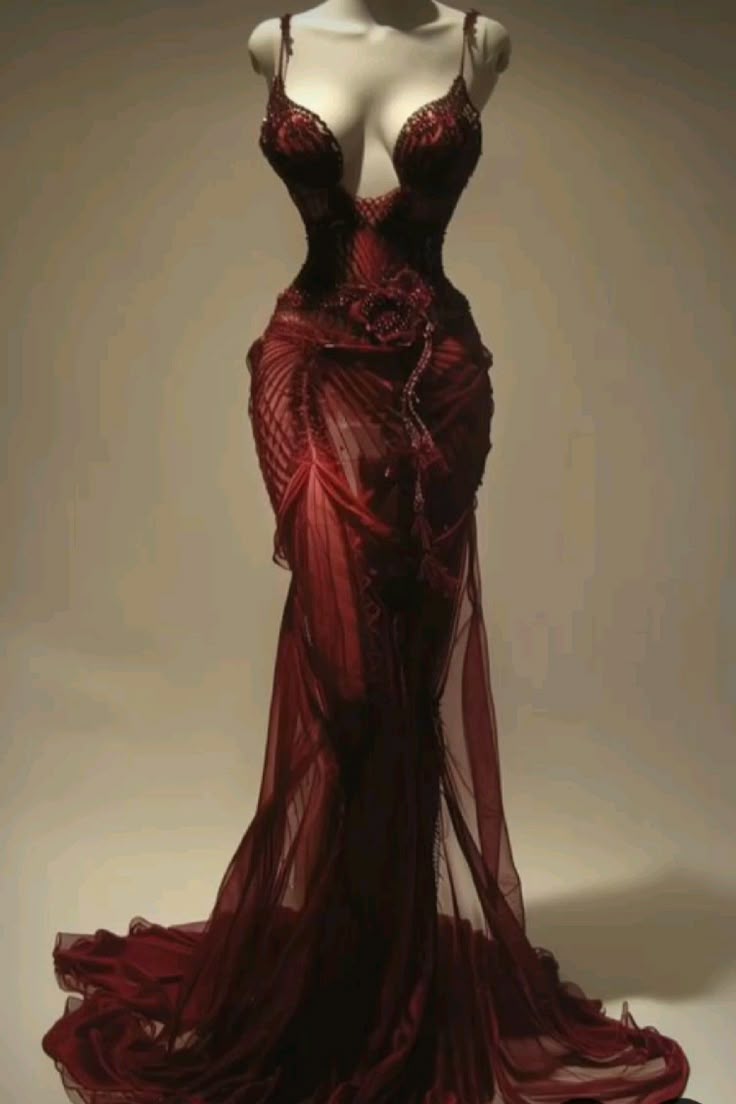 Sexy Burgundy Long Prom Evening Dresses S7124