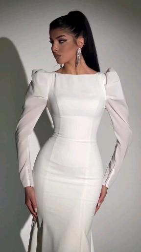 White Prom Dresses Long Evening Dresses Wedding Dress S7064