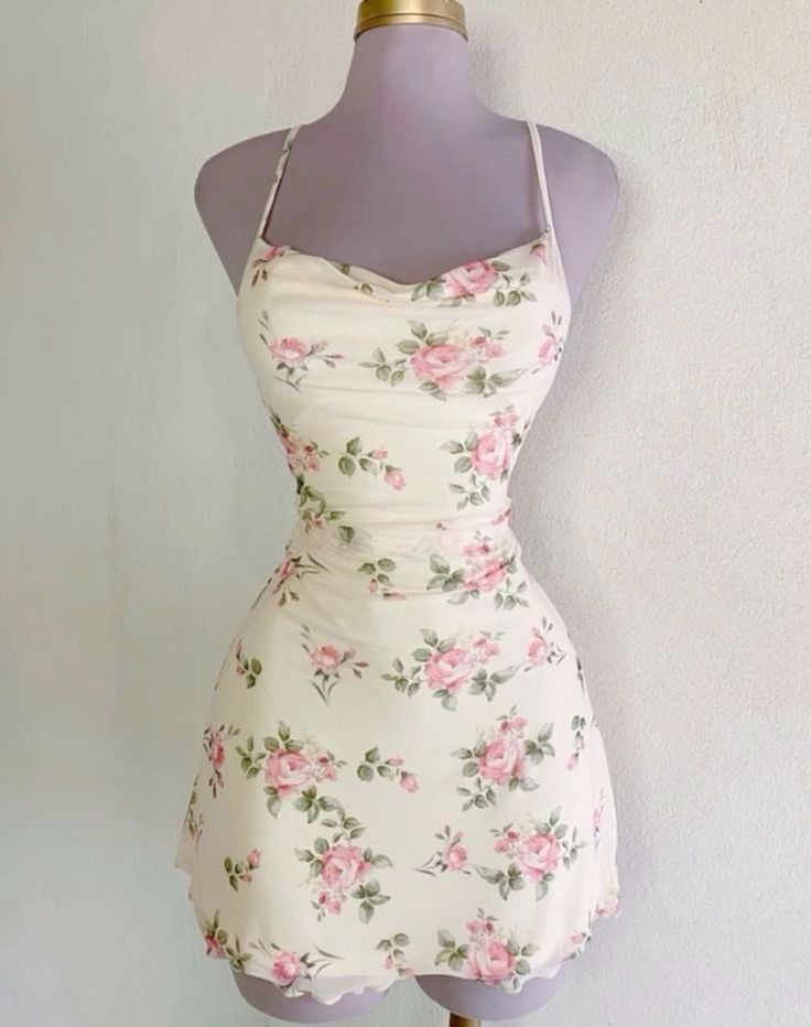 Cute Sheath Spaghetti Straps Floral Short Homecoming Dresses S7178