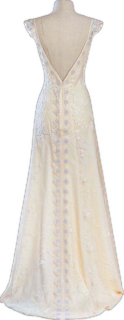 Vintage V Back Long Prom Dress Evening Gowns S6995