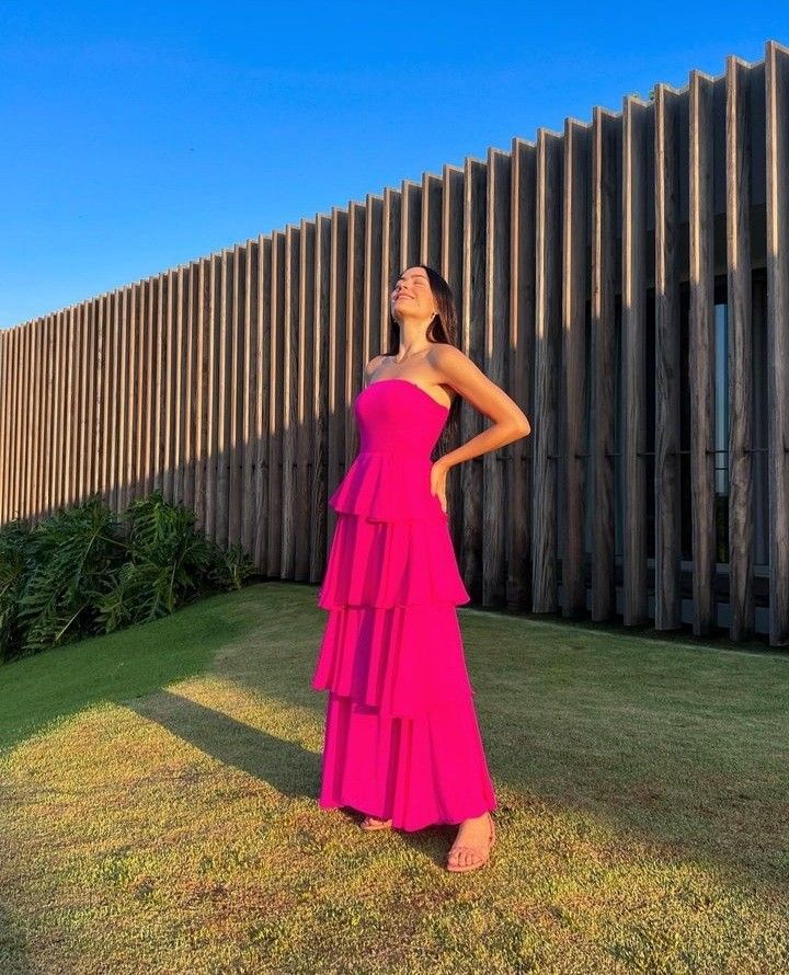 A Line Fuchsia Long Prom Dress Evening Formal Dress S7080