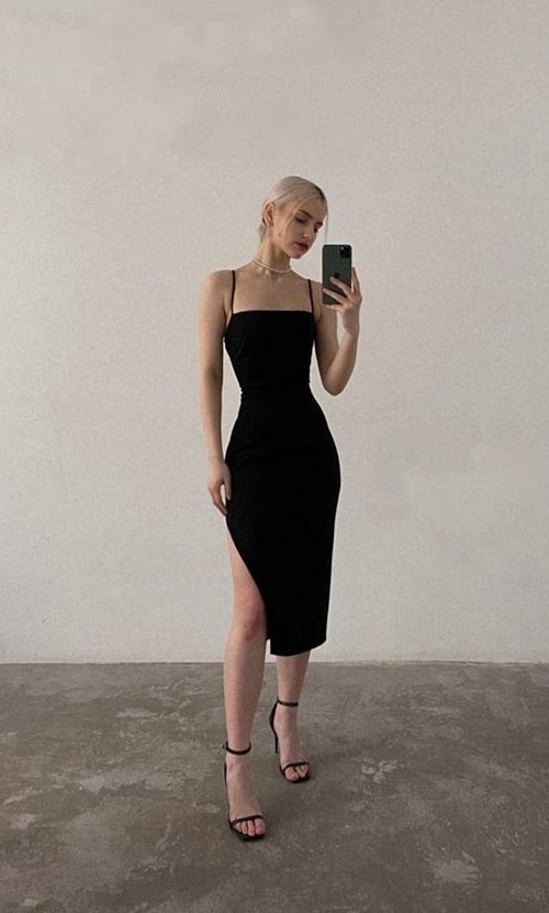 Cocktail dress black prom dress, formal dress for woman S5373