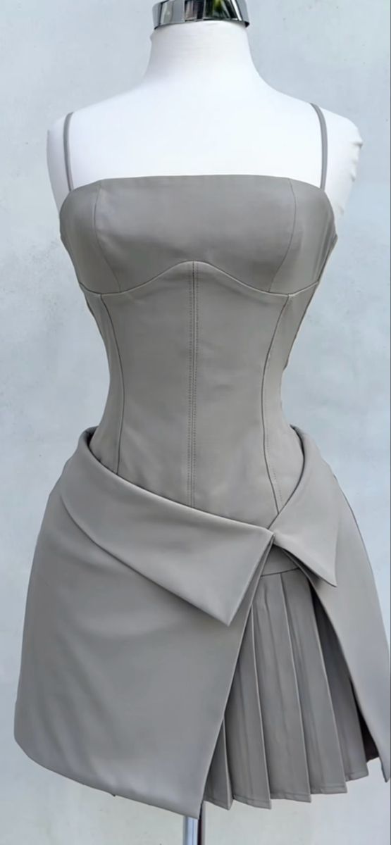 Silver Gray Short Party Dress, Birthday Outfits, Homecoming Dress S6980