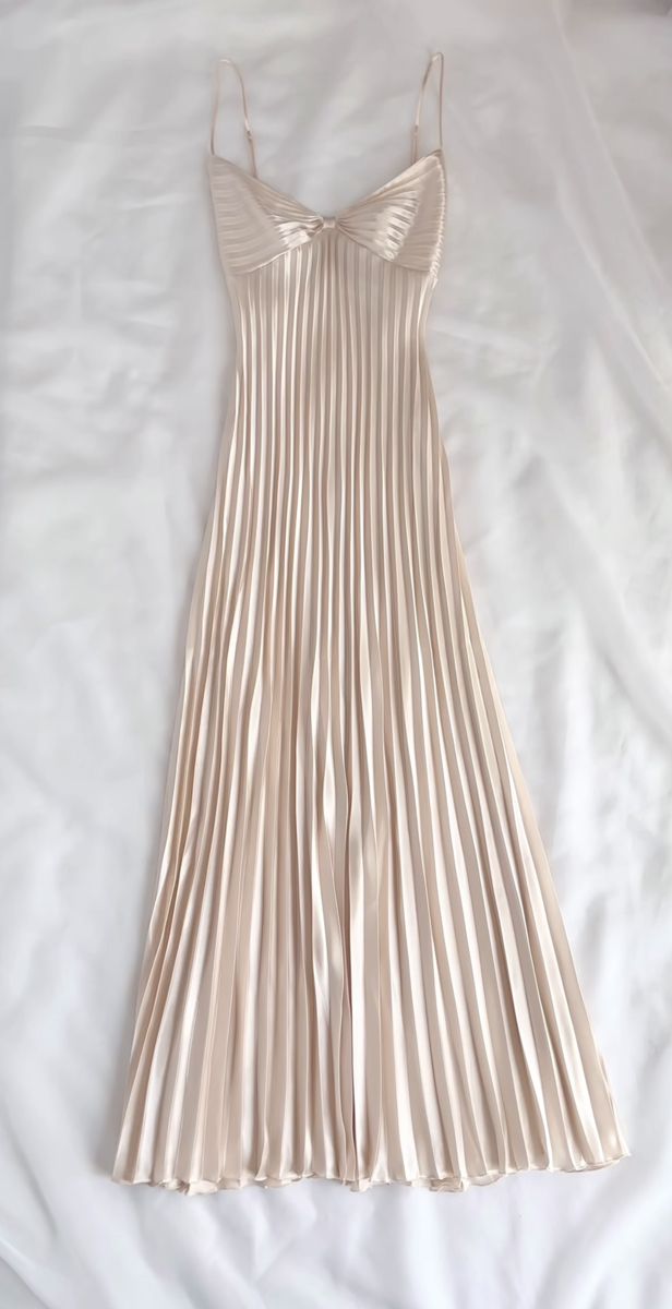 Vintage champagne pleated party evening gown S7106