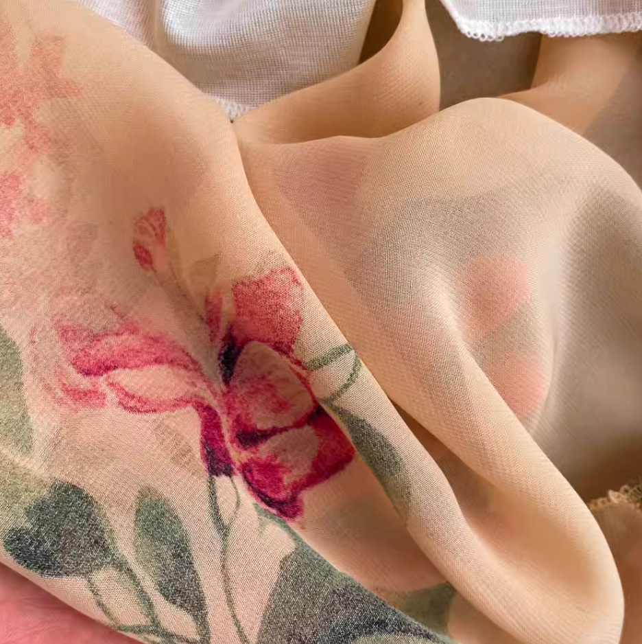 Fashionable and elegant long dress with V-neck, slim waist and positioning print A-line swing dress R0357