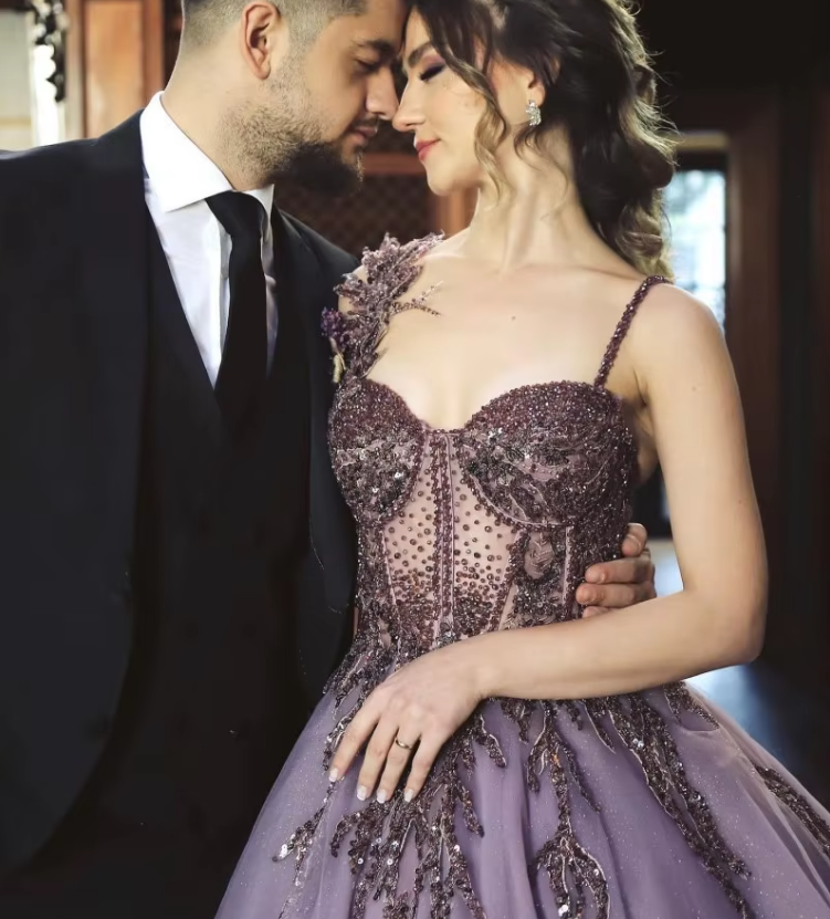 Elegant A-line Evening Dress for Women Spaghetti Straps Beaded Sequins A-line Arabic Dubai Wedding Party Dresses S6255