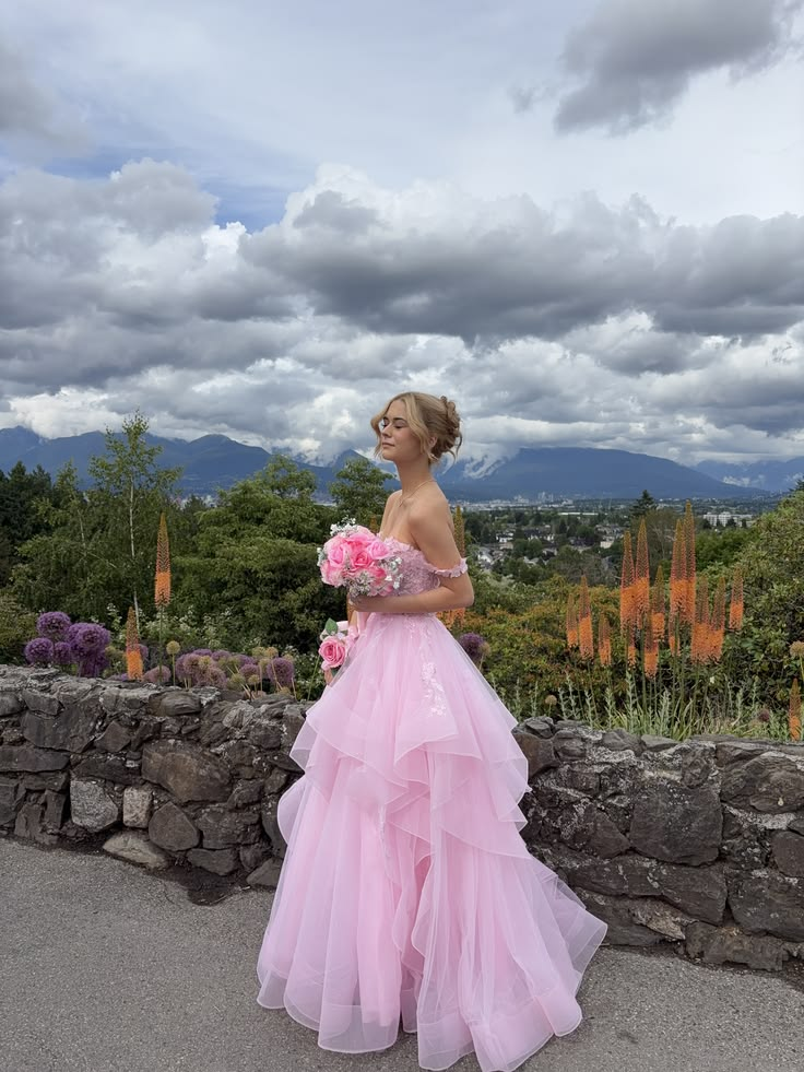 Gentle Tulle Puffy Women's Prom Gown Blush Pink Waist Fitted Maxi Evening Dress Birthday Dress — Fall Outfit 2026 New RS3268
