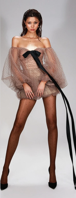 Sexy one-shoulder black polka dot waist slim short skirt homecoming dress R4413