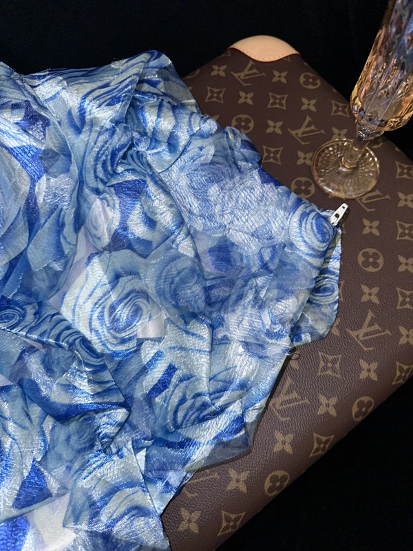 Blue rose strapless fitted waist sexy long ball gown R6955