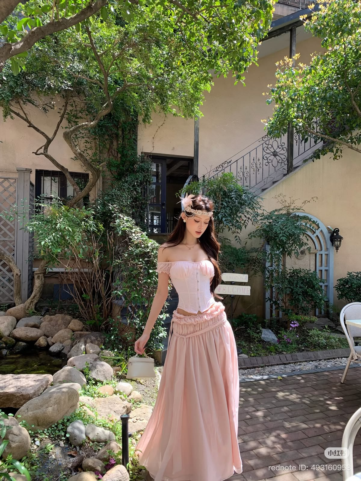 Flowy Chiffon Prom Gown Pink Women's Corset Maxi Birthday Dress Evening Dress RS3005