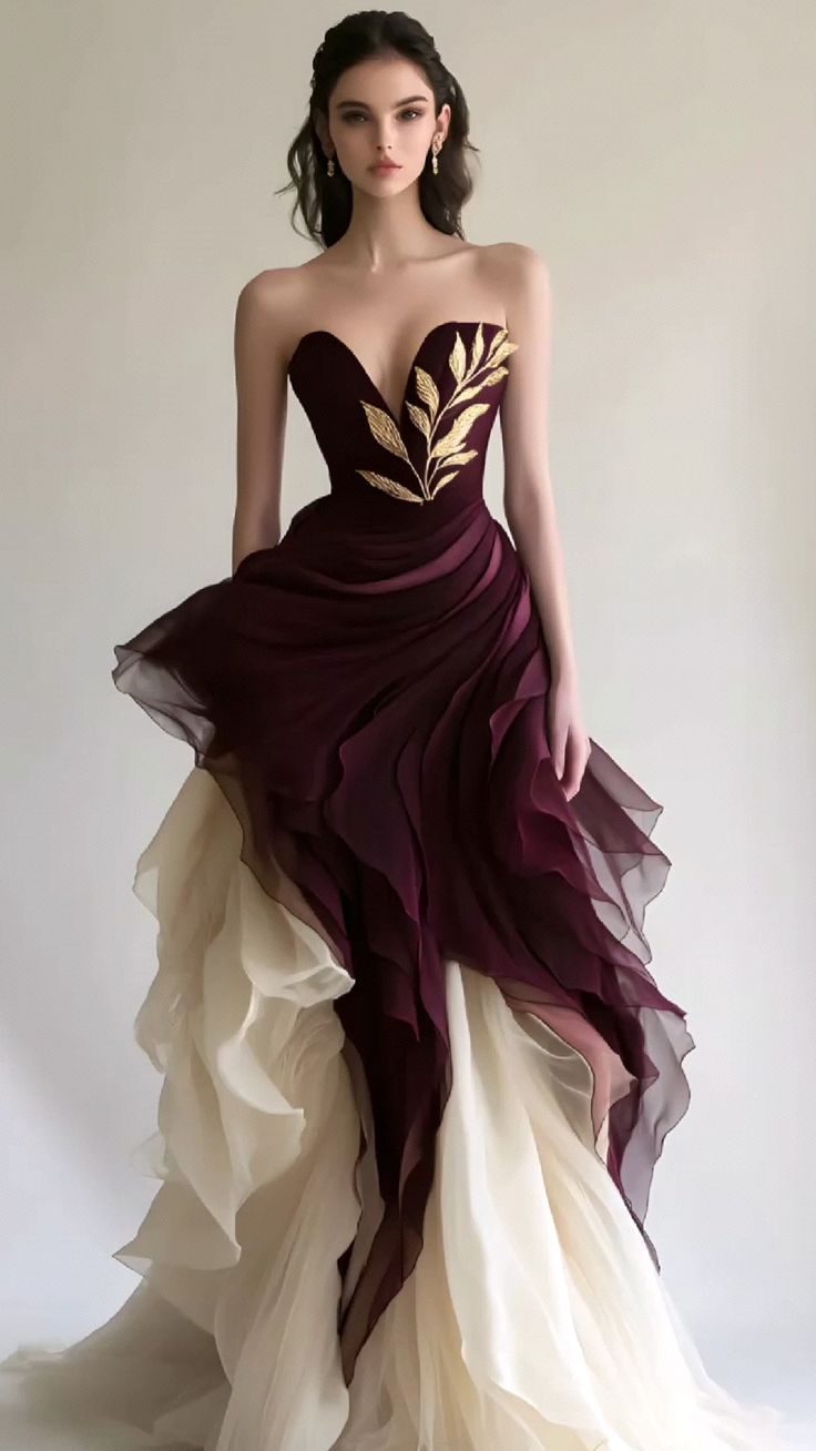 Purple tube top dress with slim waist and skirt, prom dress R5321