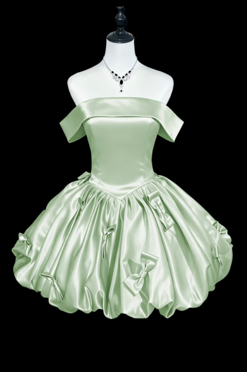 Minimalist Light A-Line Bateau Corset Mini Prom Dress Homecoming Dress RS433