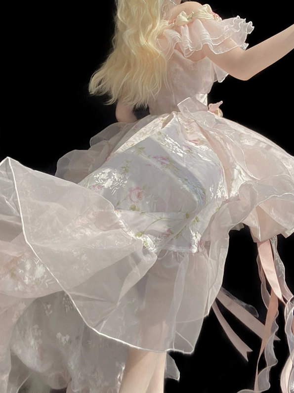 Beautiful French style fairy dress sweet puffy dress S5745